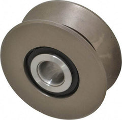 Osborn International - 4-1/2" Roller Diam x 1-13/16" Width, V Grooved Yoke Roller - Steel, 14,300 Lb Dynamic Cap - Exact Tool & Supply