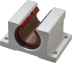 Pacific Bearing - 3/4" ID, 2-3/4" OAW x 2.063" OAL x 2.188" OAH Open Pillow Block - 1,905 Lb Static Cap, 2-3/8" Btw Mnt Hole Ctrs, 0.937" Base-to-Ctr Ht, Aluminum - Exact Tool & Supply