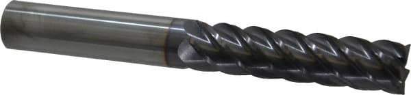 Niagara Cutter - 5/8", 2-1/2" LOC, 5/8" Shank Diam, 5" OAL, 5 Flute, Solid Carbide Square End Mill - Single End, TiAlN Finish, Spiral Flute, 45° Helix, Centercutting, Right Hand Cut, Right Hand Flute, Series S545 - Exact Tool & Supply