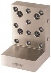 Suburban Tool - 3" Wide x 2-3/4" Deep x 3" High Steel Precision-Ground Angle Plate - Stepped Plate, Machined Holes on Surface, Open End, 9/16" Thick, Pair of Plates - Exact Tool & Supply