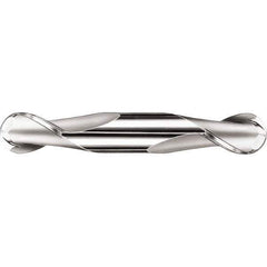 SGS - 10mm Diam, 14mm LOC, 2 Flute Solid Carbide Ball End Mill - TiCN Finish, Double End, 75mm OAL, 10mm Shank Diam, Spiral Flute - Exact Tool & Supply