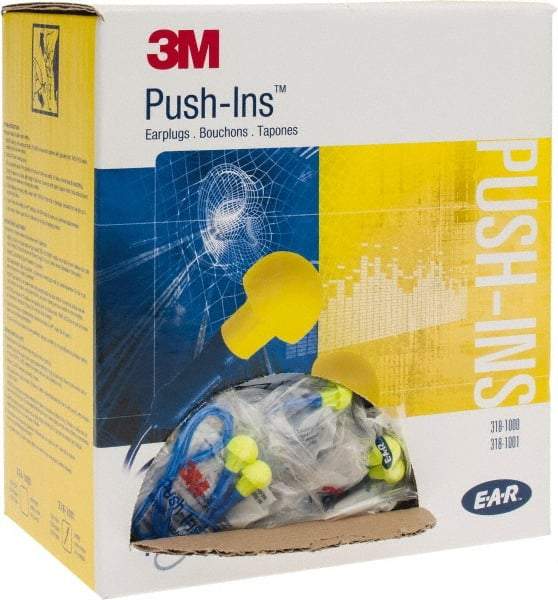 3M - Reusable, Corded, 28 dB Earplugs - Yellow, 100 Pairs - Exact Tool & Supply