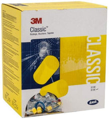 3M - Disposable, Corded, 29 dB, Barrel Earplugs - Yellow, 500 Pairs - Exact Tool & Supply