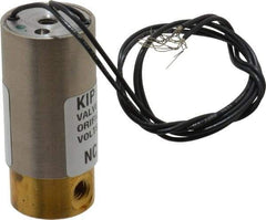 KIP - 10-32 Port, Direct Acting, Brass Solenoid Valve - Multipurpose, 40 Max PSI, Buna-N Seal - Exact Tool & Supply