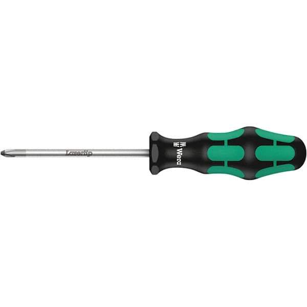Wera - #0 Point, 2-3/8" Blade Length Posidrive Screwdriver - 137mm OAL - Exact Tool & Supply