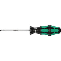 Wera - #0 Point, 2-3/8" Blade Length Posidrive Screwdriver - 137mm OAL - Exact Tool & Supply
