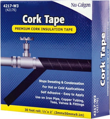 Nu-Calgon - Pipe Jacketing Insulation & Accessories; Type: Cork Tape ; Length (Feet): 30 ; Width (Inch): 2 ; Thickness: 1/8 (Inch) - Exact Tool & Supply