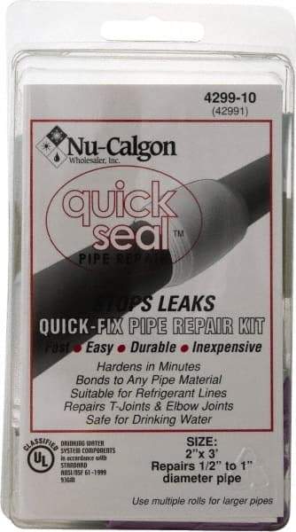 Nu-Calgon - 2" Wide x 3' Long General Purpose Pipe Repair Tape - -450 to 550°F, White - Exact Tool & Supply
