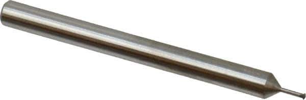 Scientific Cutting Tools - 72 to 90 TPI, Internal/External Single Profile Thread Mill - #0" Noml Diam, 0.04" Cut Diam, 1/8" Shank Diam, 2 Flute, 0.022" Neck Diam, 0.09" Neck Length, 1-1/2" OAL, Bright Finish - Exact Tool & Supply
