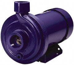 Goulds Pumps - TEFC Motor, 208-230/460 Volt, 4.0/2.0 Amp, 3 Phase, 1 HP, 3500 RPM, Cast Iron Straight Pump - 1-1/4 Inch Inlet, 1 Inch Outlet, 44 Max Head psi, 316L Stainless Steel Impeller, Carbon Ceramic Buna Seal, 102 Ft. Shut Off - Exact Tool & Supply