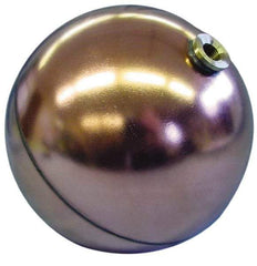 Made in USA - 6" Diam, Spherical, Hex Spud Connection, Metal Float - 1/4 NPT Thread, Copper, 25 Max psi, 23 Gauge - Exact Tool & Supply