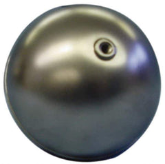 Made in USA - 5" Diam, Spherical, Internal Connection, Metal Float - 1/4-20 Thread, Stainless Steel, 800 Max psi, 19 Gauge - Exact Tool & Supply