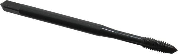 OSG - #8-32 UNC, 3 Flute, Oxide Finish, Vanadium High Speed Steel Spiral Point Tap - Plug Chamfer, Right Hand Thread, 63mm OAL, 3/4" Thread Length, 0.168" Shank Diam, 2B Class of Fit, Series 250 - Exact Tool & Supply