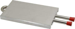 Lytron - 6" Long x 3-1/2" High, Straight Connection Stainless Steel Tube Cold Plate - 3/8 OD Tube, 2-Pass Fluid Path, Deionized Water or Corrosive Fluids Cooling, 1/2" Thick - Exact Tool & Supply