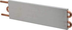 Lytron - 12" Long x 3-1/2" High, Straight Connection Copper Tube Cold Plate - 3/8 OD Tube, 4-Pass Fluid Path, Water Cooling, 1/2" Thick - Exact Tool & Supply