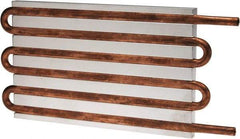 Lytron - 6" Long x 3-3/4" High, Straight Connection Copper Tube Cold Plate - 1/4 OD Tube, 6-Pass Fluid Path, Water Cooling, 0.31" Thick - Exact Tool & Supply