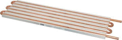 Lytron - 12" Long x 3-3/4" High, Straight Connection Copper Tube Cold Plate - 1/4 OD Tube, 6-Pass Fluid Path, Water Cooling, 0.31" Thick - Exact Tool & Supply