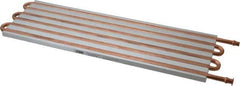Lytron - 12" Long x 3-3/4" High, Beaded Connection Copper Tube Cold Plate - 1/4 OD Tube, 6-Pass Fluid Path, Water Cooling, 0.31" Thick - Exact Tool & Supply