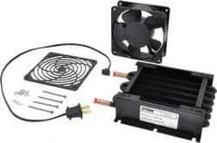 Lytron - 3/8" Tube OD, 1 Fan Mount, Liquid-To-Air Copper Tubed Process Equipment Heat Exchanger - Water Cooler, 5.8" High x 7.8" Wide x 1.8" Deep, 1,140 BTU/Hr, 400°F Max - Exact Tool & Supply