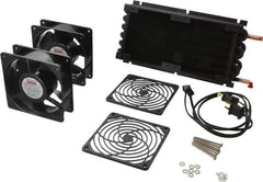 Lytron - 3/8" Tube OD, 2 Fan Mount, Liquid-To-Air Copper Tubed Process Equipment Heat Exchanger - Water Cooler, 5.8" High x 12.2" Wide x 1.8" Deep, 1,900 BTU/Hr, 400°F Max - Exact Tool & Supply