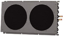 Lytron - 1/2" Tube OD, 2 Fan Mount, Liquid-To-Air Copper Tubed Process Equipment Heat Exchanger - Water Cooler, 12" High x 22.9" Wide x 2.1" Deep, 6,640 BTU/Hr, 400°F Max - Exact Tool & Supply