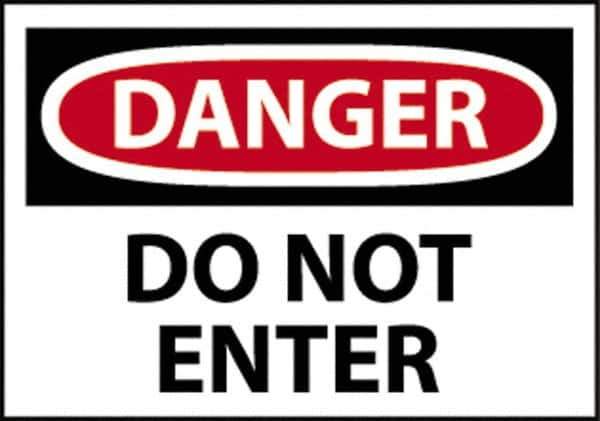 NMC - "Danger - Do Not Enter", 20" Long x 28" Wide, Aluminum Safety Sign - Rectangle, 0.04" Thick, Use for Security & Admittance - Exact Tool & Supply