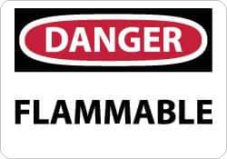 NMC - Danger - Flammable, Fiberglass Fire Sign - 14" Wide x 10" High - Exact Tool & Supply