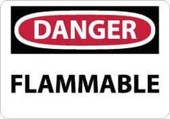 NMC - Danger - Flammable, Fiberglass Fire Sign - 14" Wide x 10" High - Exact Tool & Supply