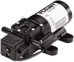 FloJet - 3/8 Inlet Size, 3/8 Outlet Size, Demand Switch 40 PSI, Diaphragm Spray Pump - 12 Input Voltage, Santoprene, Polypropylene, 1.00 Max GPM, Barbed - Exact Tool & Supply