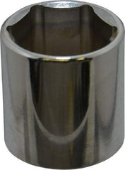 Proto - 3/8" Drive, Standard Hand Socket - 6 Points, 1-5/16" OAL, Chrome Vanadium, Chrome Finish - Exact Tool & Supply