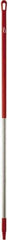 Vikan - 59 x 1-1/4" Aluminum Squeegee Handle - European Threaded Connection, Red - Exact Tool & Supply