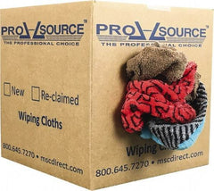 PRO-SOURCE - Reclaimed Rags - Assorted Colors, Terry Cloth, Medium Lint, 5 Lbs. at 3 to 4 per Pound, Box - Exact Tool & Supply