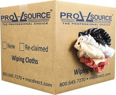 PRO-SOURCE - Reclaimed Rags - Assorted Colors, Terry Cloth, Medium Lint, 10 Lbs. at 3 to 4 per Pound, Box - Exact Tool & Supply