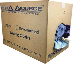 PRO-SOURCE - Reclaimed Rags - Assorted Colors, Terry Cloth, Medium Lint, 50 Lbs. at 3 to 4 per Pound, Box - Exact Tool & Supply
