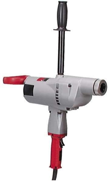 Milwaukee Tool - 1-1/4" Keyless Chuck, 250 RPM, Spade Handle Electric Drill - 10 Amps, 120 Volts, Reversible, Includes Pipe Handle - Exact Tool & Supply