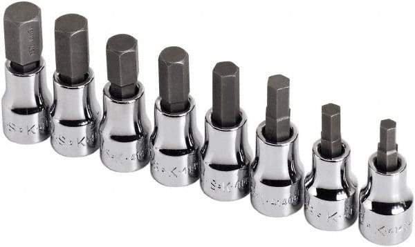 SK - 8 Piece 3/8" Drive Metric Hex Bit Socket Set - 5 to 12mm Hex - Exact Tool & Supply