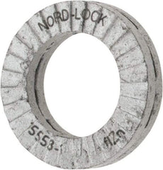 Nord-Lock - 1/4", 0.454" OD, Zinc Flake, Steel Wedge Lock Washer - Grade 2, 0.276 to 0.284" ID - Exact Tool & Supply