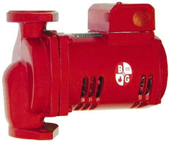 Bell & Gossett - 1/12 hp, 8-5/8" Long, 1 Phase, Cast Iron Housing, Noryl Impeller, Inline Circulator Pump - 115 Volt, 60 Hz, 6-3/8" Flange Width, Bell & Gossett Part No. 1BL012, 150 Max psi, ODP Motor - Exact Tool & Supply