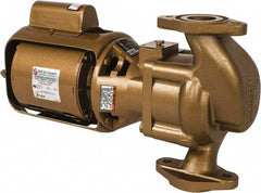 Bell & Gossett - 1/6 hp, 15-3/8" Long, 1 Phase, Bronze Housing, Phenolic Impeller, Inline Circulator Pump - 115 Volt, 60 Hz, 8-1/2" Flange Width, Bell & Gossett Part No. 102213, 125 Max psi, ODP Motor - Exact Tool & Supply