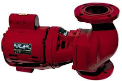 Bell & Gossett - 1/6 hp, 16-5/8" Long, 1 Phase, Cast Iron Housing, Brass Impeller, Inline Circulator Pump - 115 Volt, 60 Hz, 8-1/2" Flange Width, Bell & Gossett Part No. 102214, 125 Max psi, ODP Motor - Exact Tool & Supply