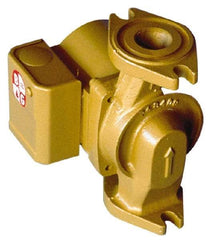 Bell & Gossett - 1/15 hp, 6-3/16" Long, 1 Phase, Bronze Housing, Noryl Impeller, Inline Circulator Pump - 115 Volt, 60 Hz, 6-3/8" Flange Width, Bell & Gossett Part No. 103351, 150 Max psi, ODP Motor - Exact Tool & Supply