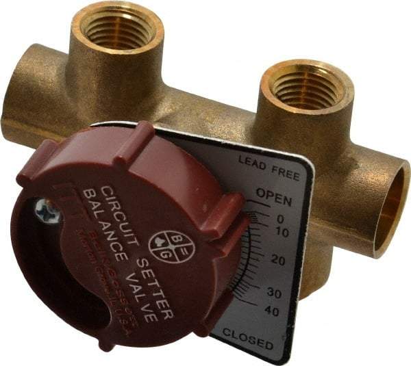 Bell & Gossett - 2" Pipe, Solder End Connections, Inline Calibrated Balance Valve - 5-1/8" Long, 4-1/8" High, 300 Max psi, Brass Body - Exact Tool & Supply