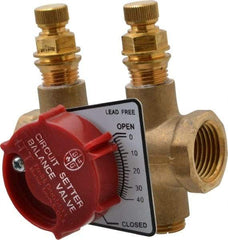 Bell & Gossett - 1/2" Pipe, Threaded End Connections, Inline Calibrated Balance Valve - 2-15/16" Long, 2-3/4" High, 300 Max psi, Brass Body - Exact Tool & Supply