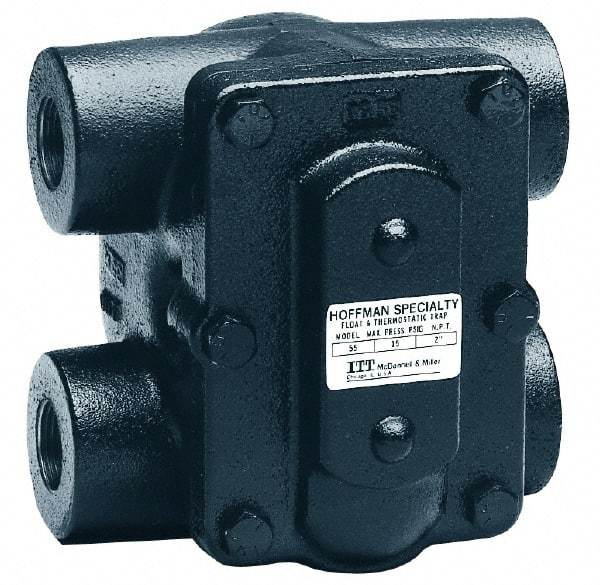 Hoffman Speciality - 2 Female" Pipe, Cast Iron Float & Thermostatic Steam Trap - 15 Max psi - Exact Tool & Supply