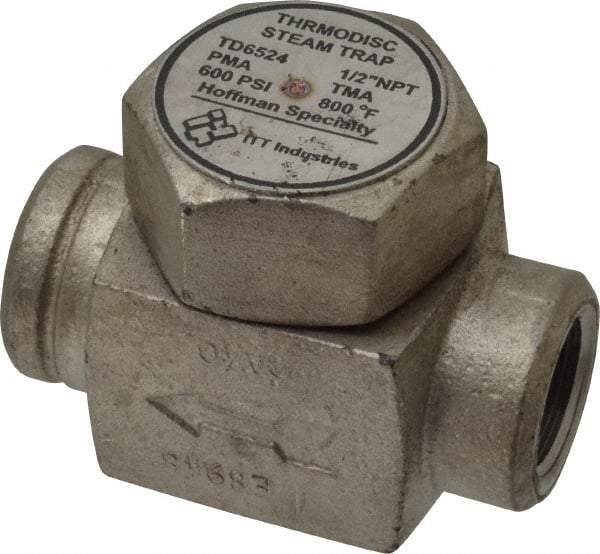 Hoffman Speciality - 1/2 Female" Pipe, Stainless Steel Thermodisc Steam Trap - 600 Max psi - Exact Tool & Supply