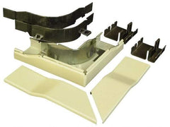Wiremold - 5-1/2 Inch Long x 5-1/2 Inch Wide x 7/8 Inch High, Raceway Elbow End - 90°, Ivory, For Use with Wiremold 2400 Series Raceways - Exact Tool & Supply