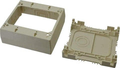 Wiremold - 2 Gang, (4) 1/2 & 3/4" Knockouts, PVC Rectangle Device Box - 4-3/4" Overall Height x 4-7/8" Overall Width x 1-3/4" Overall Depth - Exact Tool & Supply