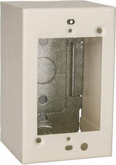 Wiremold - 4-5/8 Inch Long x 2-7/8 Inch Wide x 2-3/4 Inch High, Rectangular Raceway Box - Ivory, For Use with Wiremold 2400 Series Raceways - Exact Tool & Supply