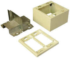 Wiremold - 4-3/4 Inch Long x 4-3/4 Inch Wide x 2-3/4 Inch High, Rectangular Raceway Box - Ivory, For Use with Wiremold 2400 Series Raceways - Exact Tool & Supply