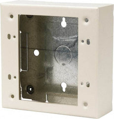 Wiremold - 4-3/4 Inch Long x 4-3/4 Inch Wide x 1-3/4 Inch High, Rectangular Raceway Box - Ivory, For Use with Wiremold 2400 Series Raceways - Exact Tool & Supply